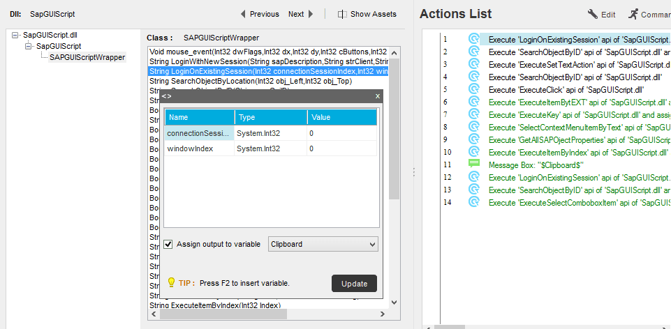 MetaBot Actions List