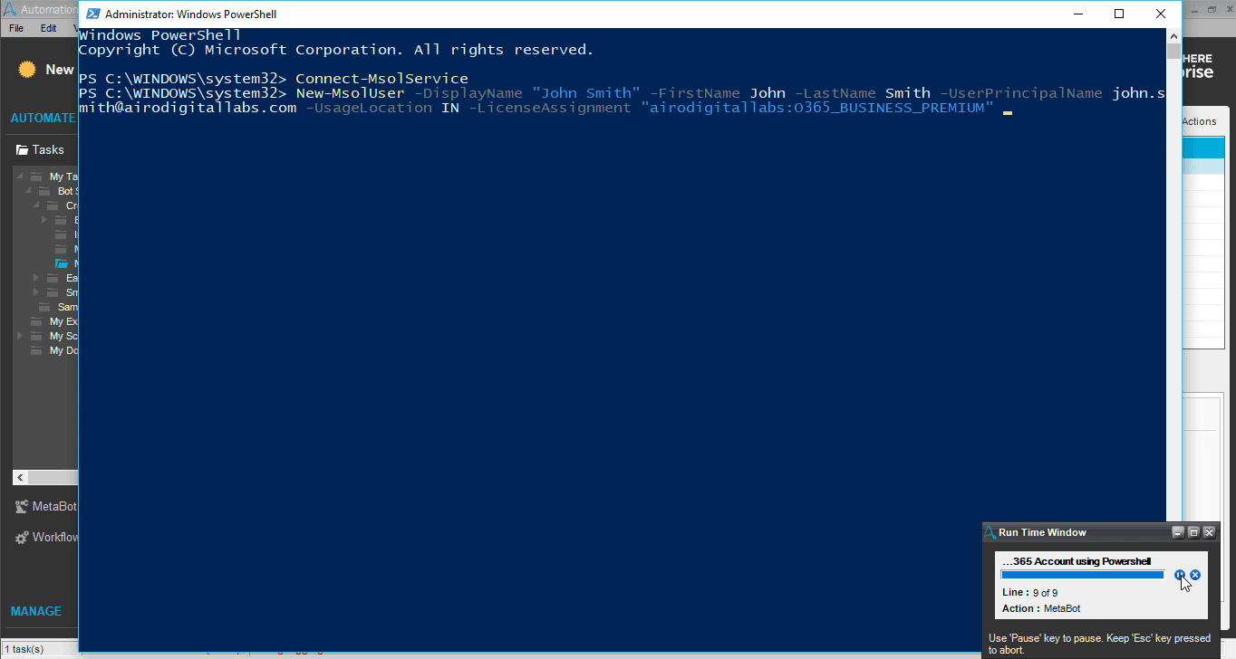 Creating User account