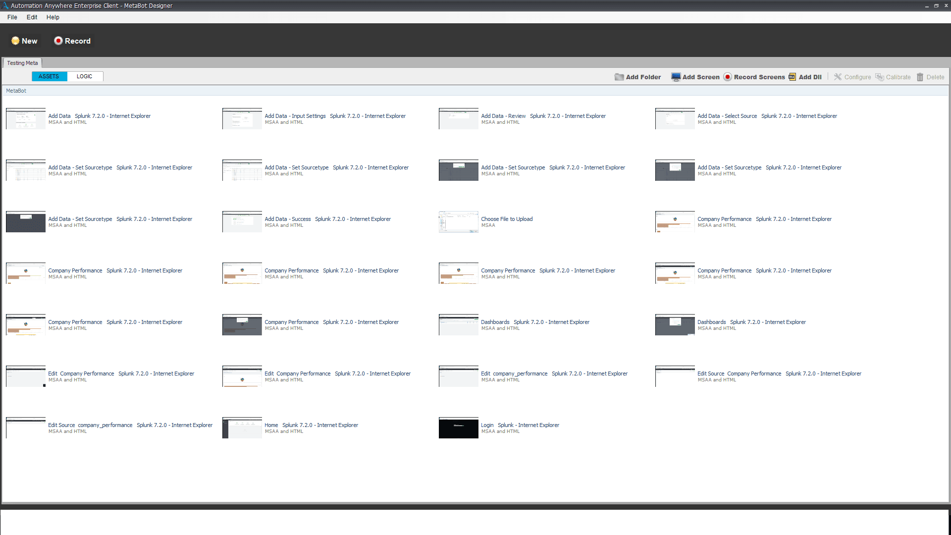 Splunk Dashboard Page