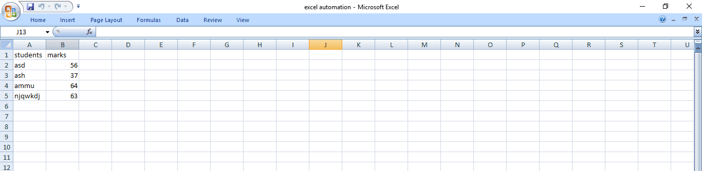 Input Excel