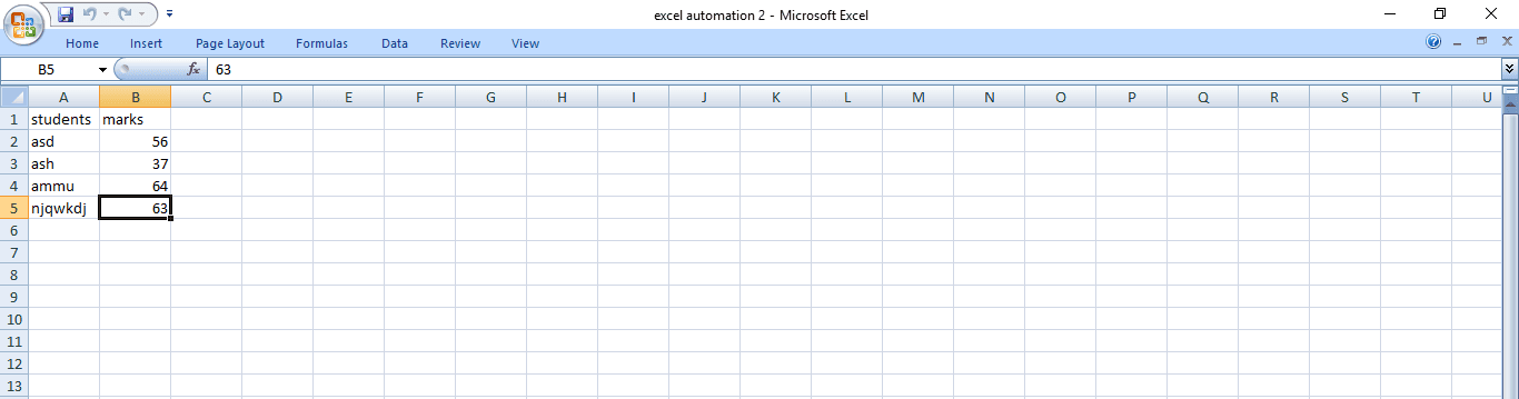 Output Excel