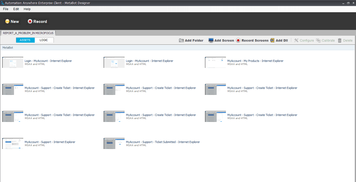 Micro Focus Submission page