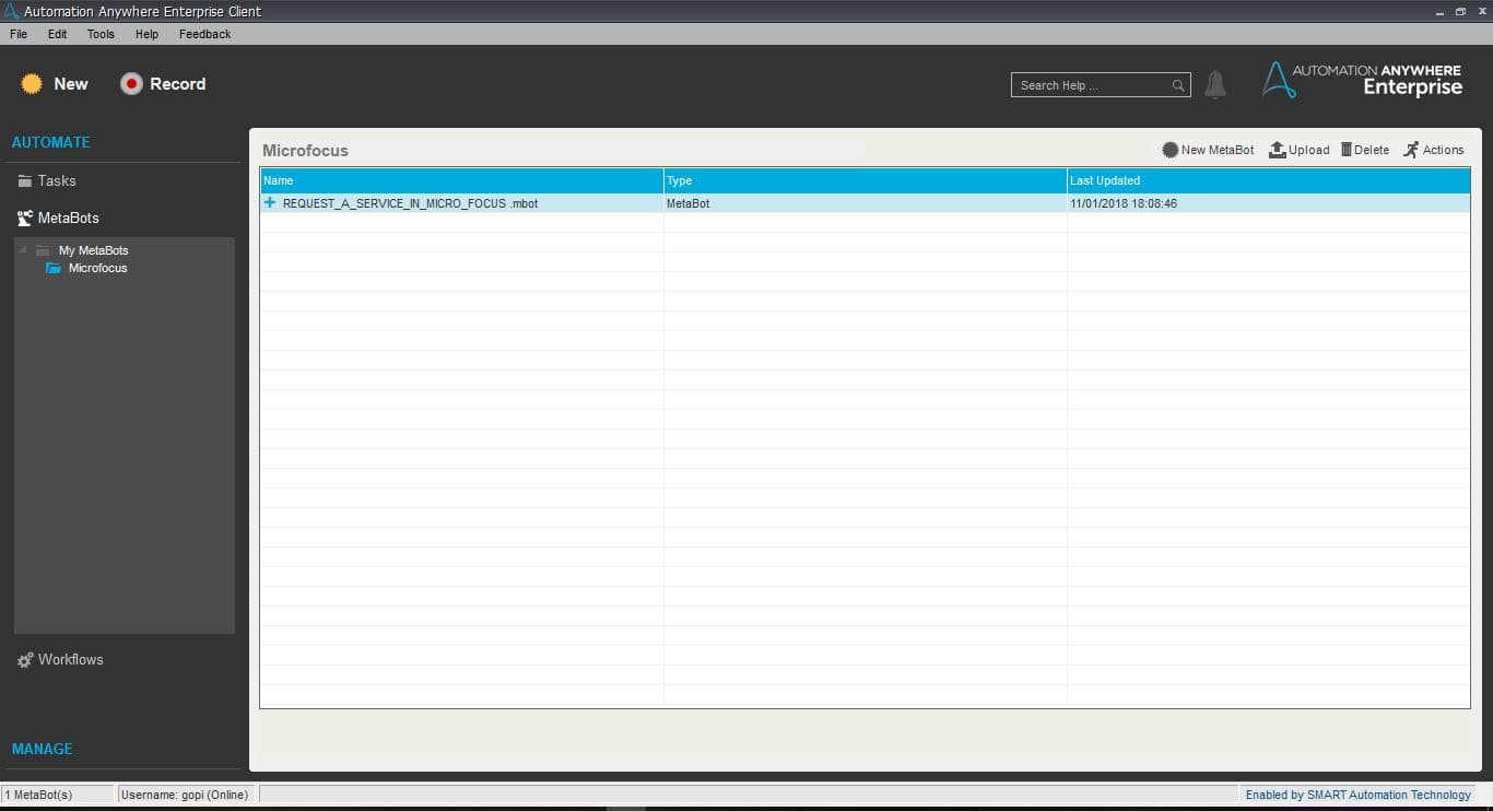 MicroFocus Home page