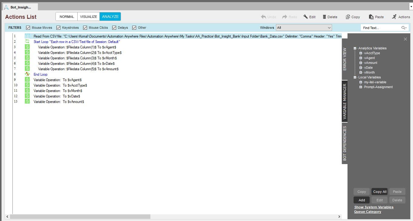 Variable tagging and code to run your bot
