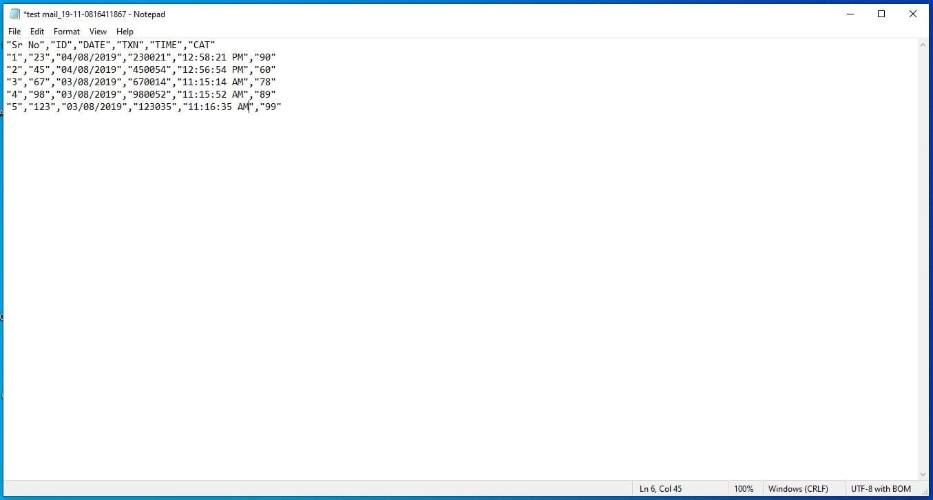 Output is saved as CSV