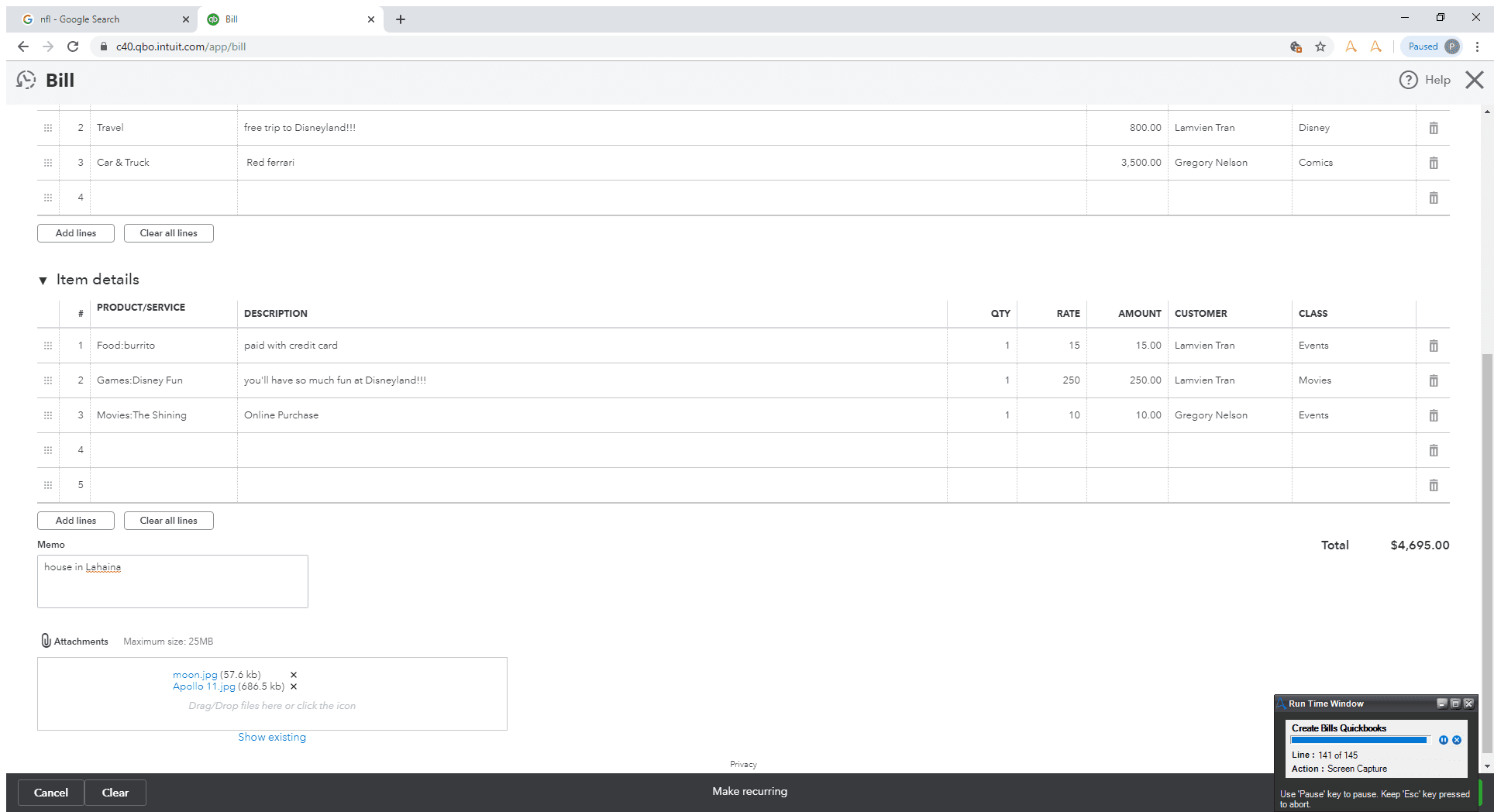 Output File for CreateBillsQuickbooks