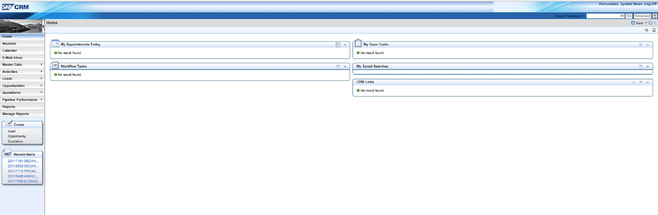 SAP CRM Opportunity Screen