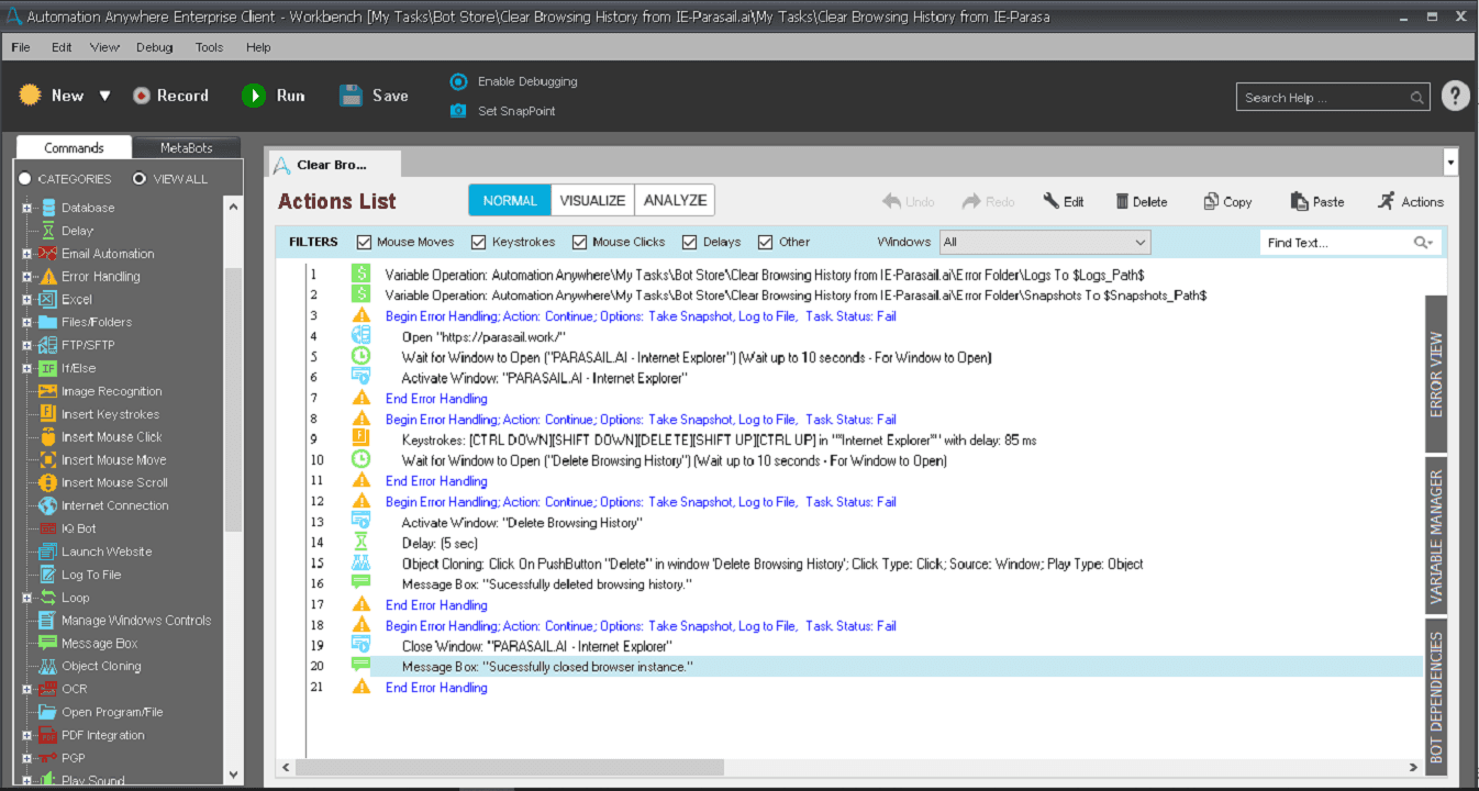 Code in ATMX file