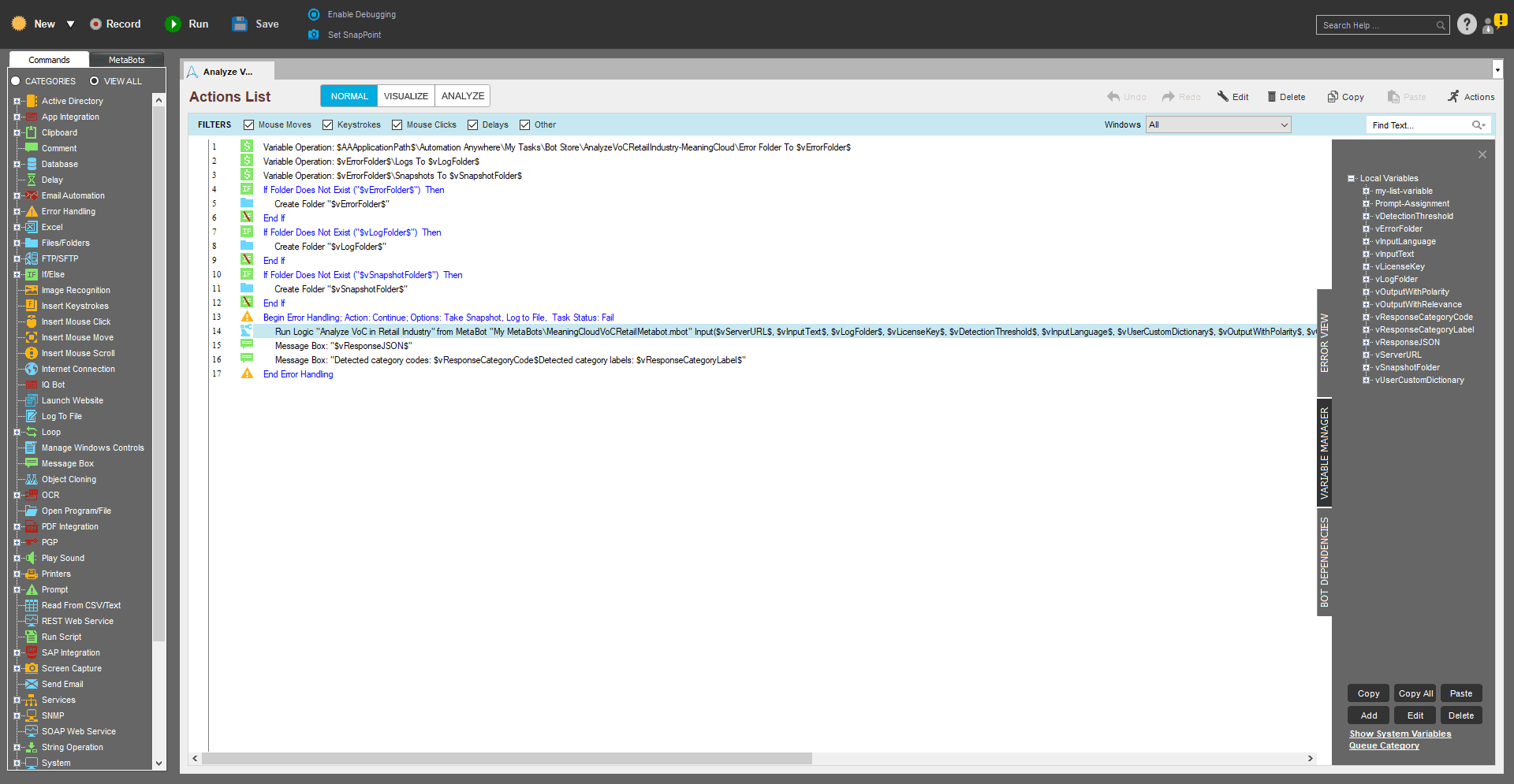 Analyze the Voice of the Customer in Retail TaskBot
