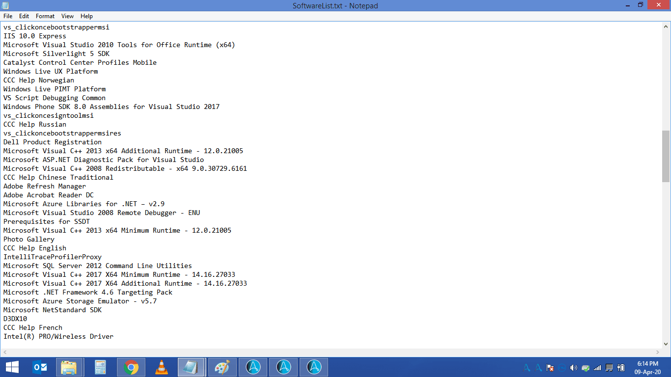 Output textfile