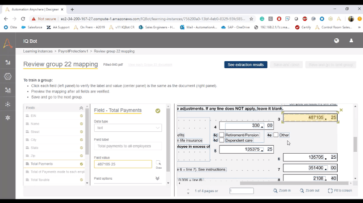 Field Mapping in IQ Bot
