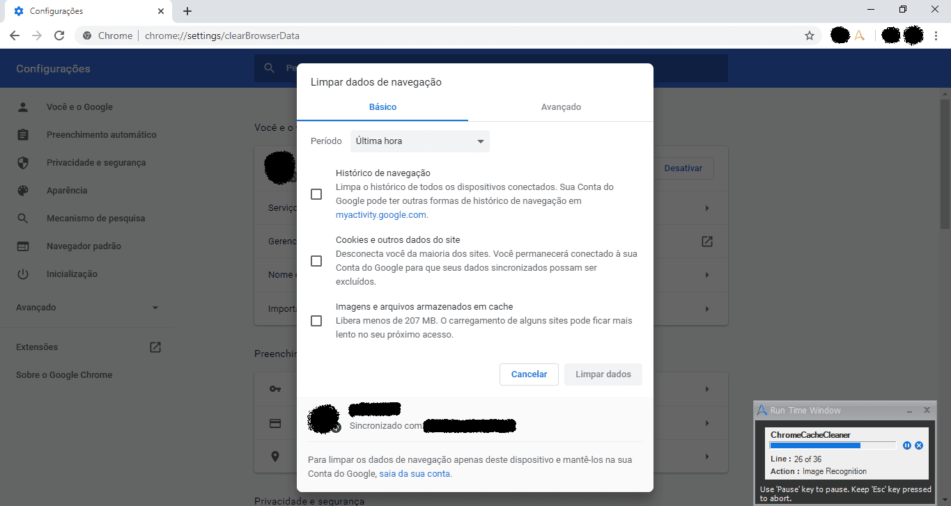 Desativando outras opções via reconhecimento de imagens