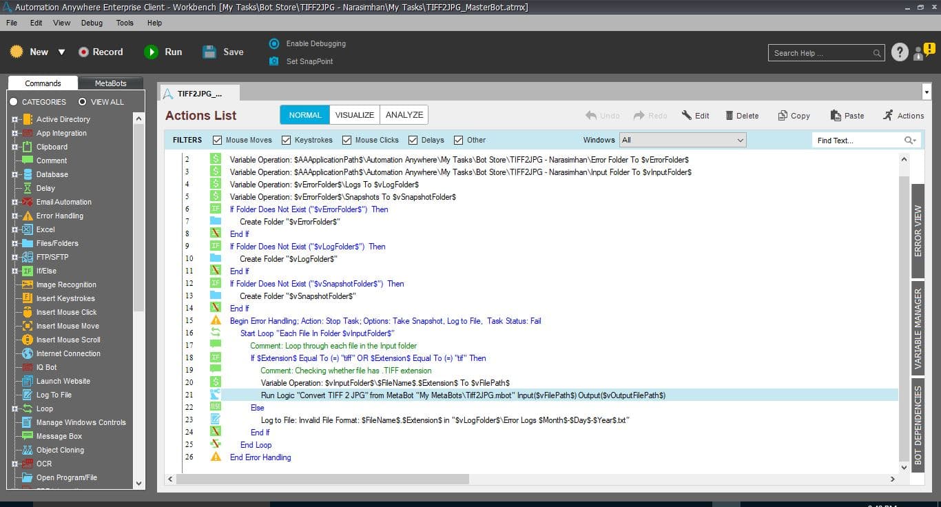Code snapshot