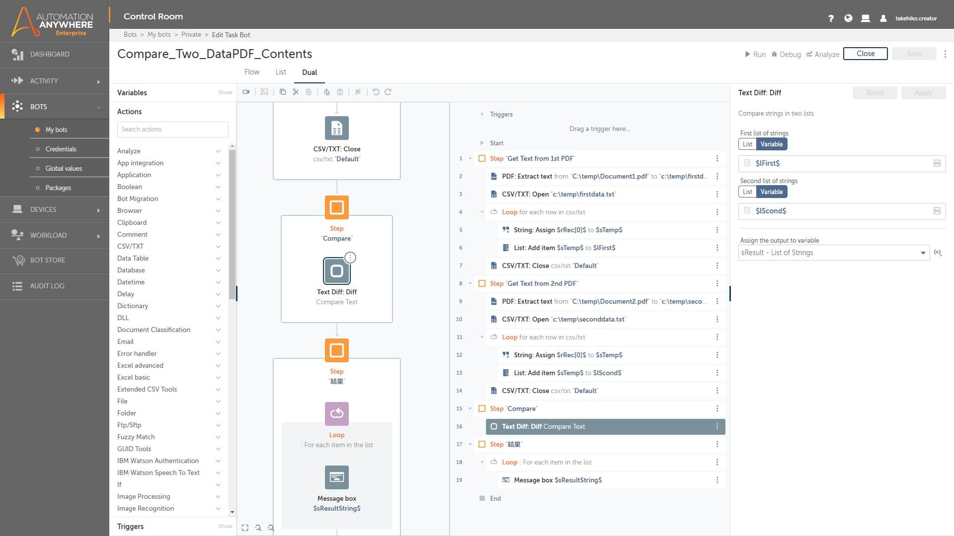 Example of task bot