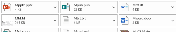 Email attachments with different extensions