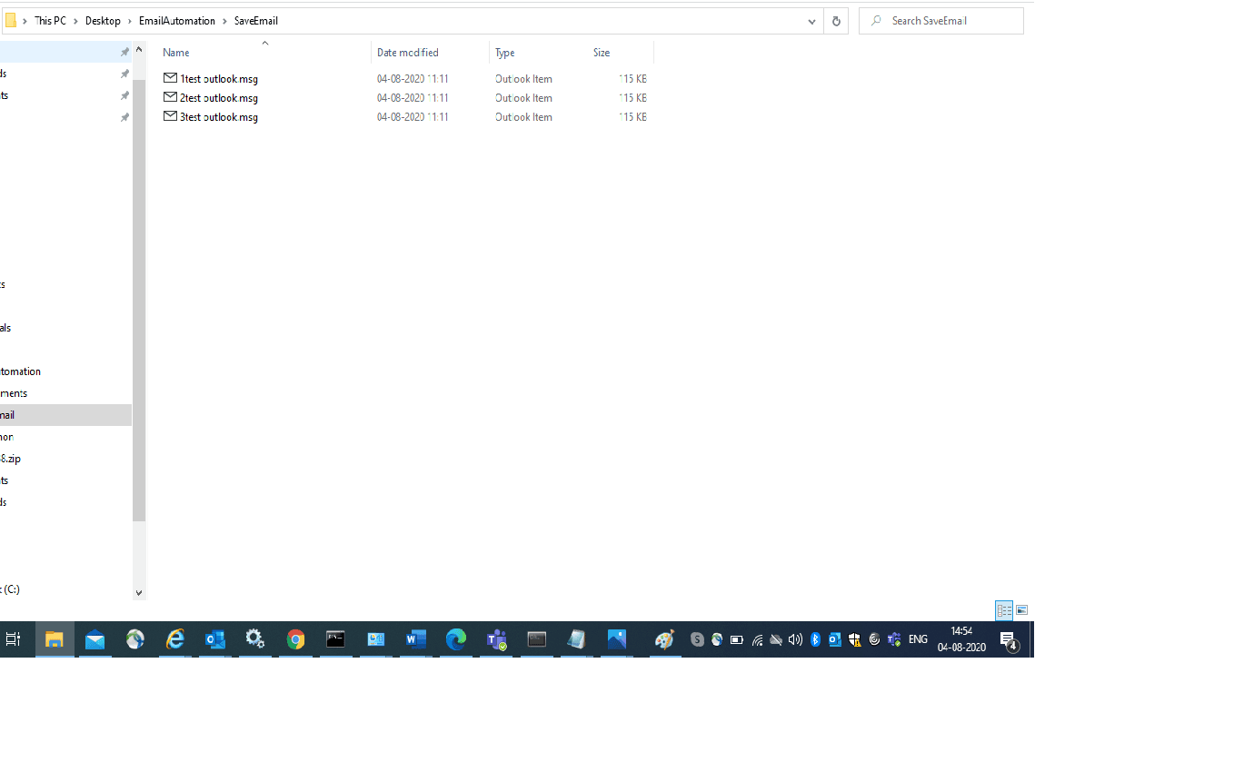 Save email files