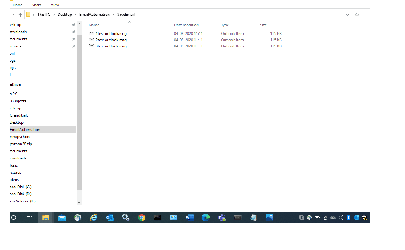 Saved emails