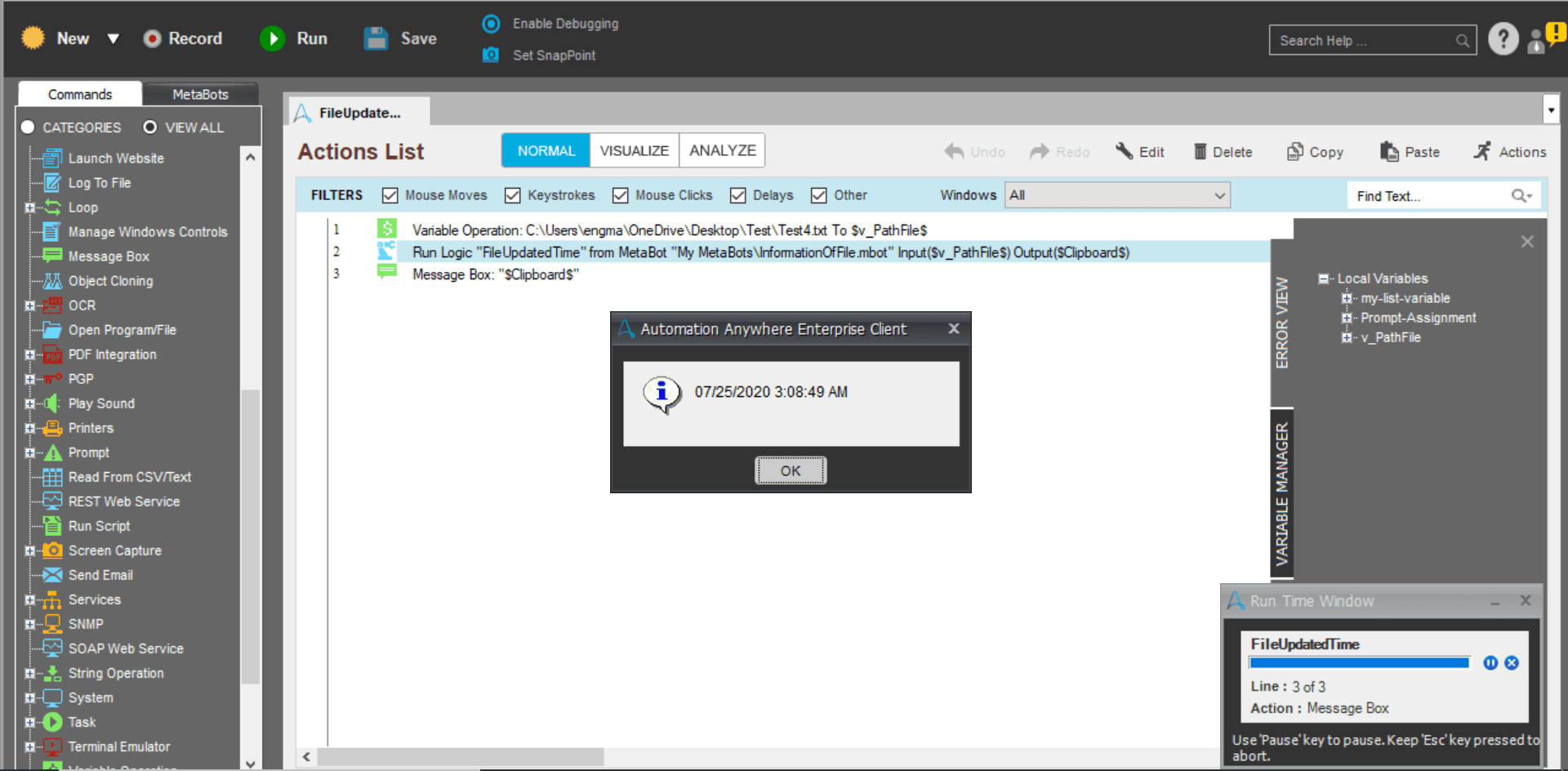 task File Updated Time