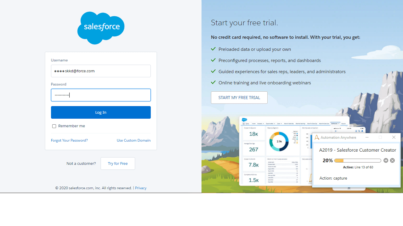 Bot logins to Salesforce