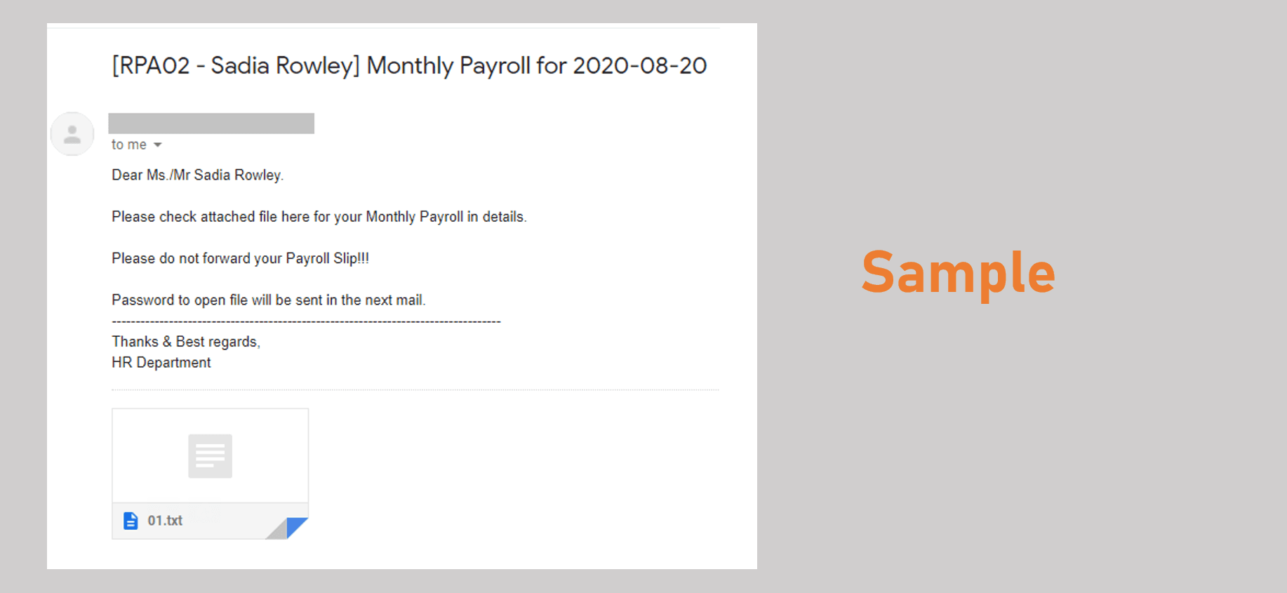 Email Sample