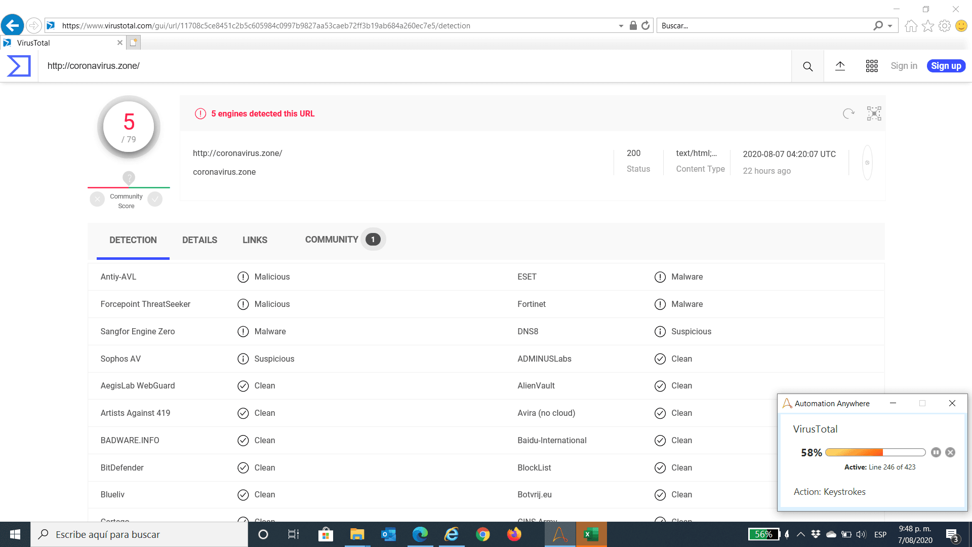 Gets information about malicious URL threats