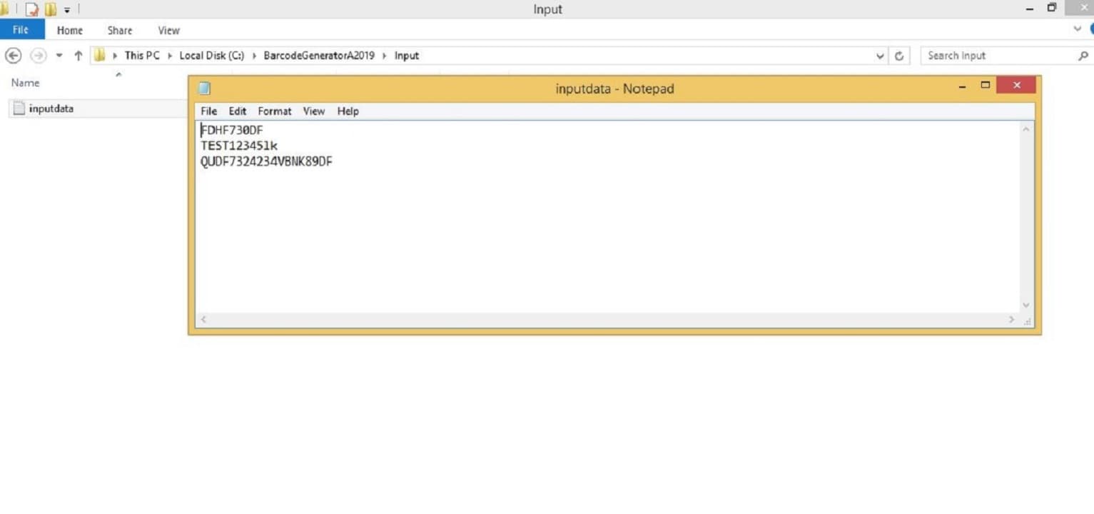 Example of input file