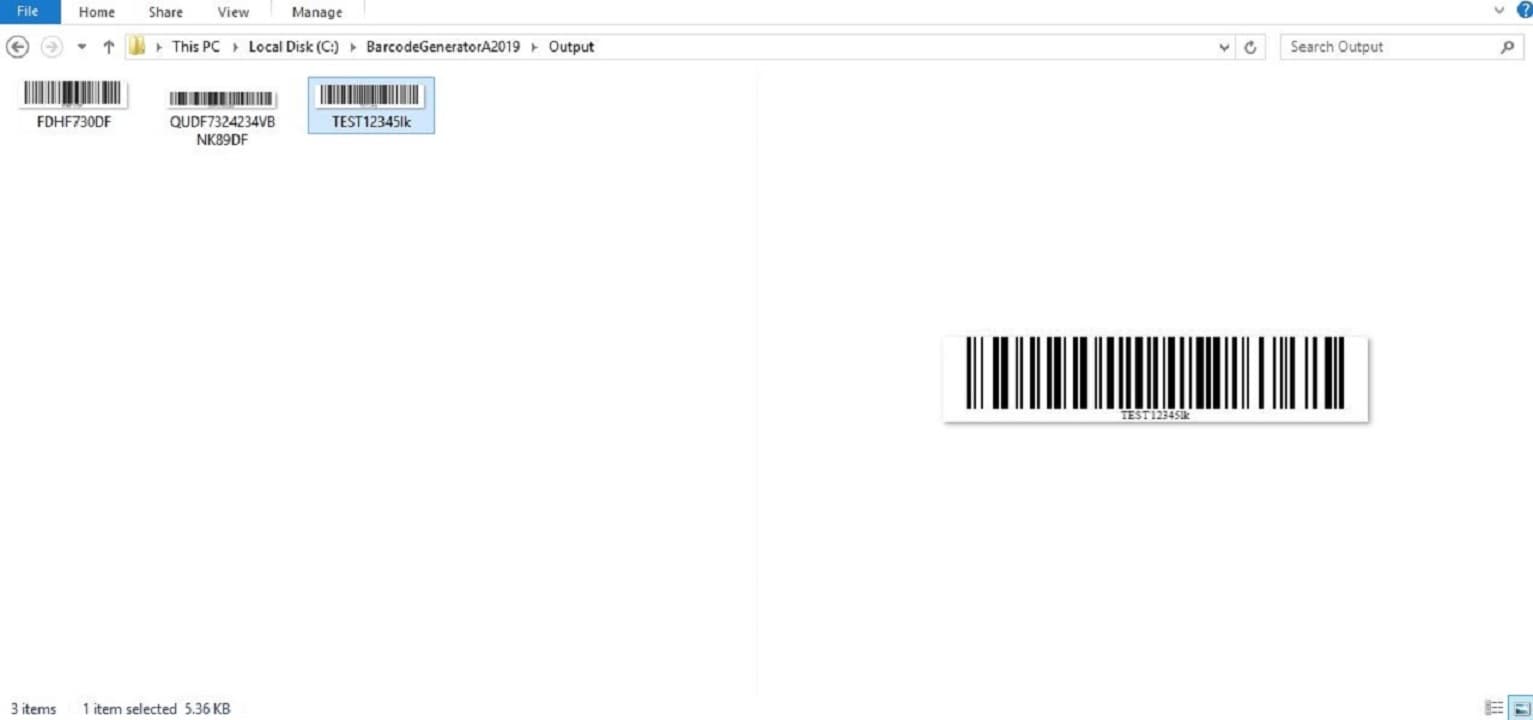 Example of output