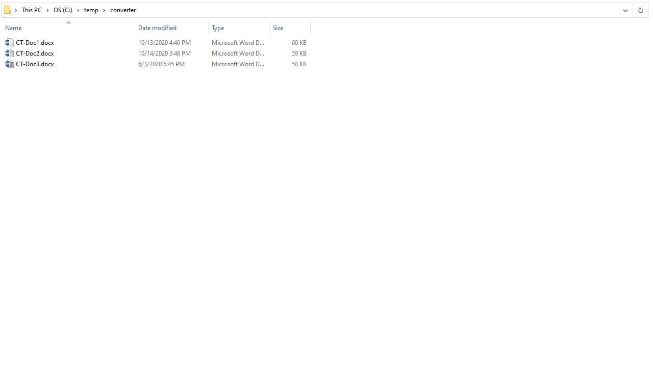 Word files before converting to PDF format