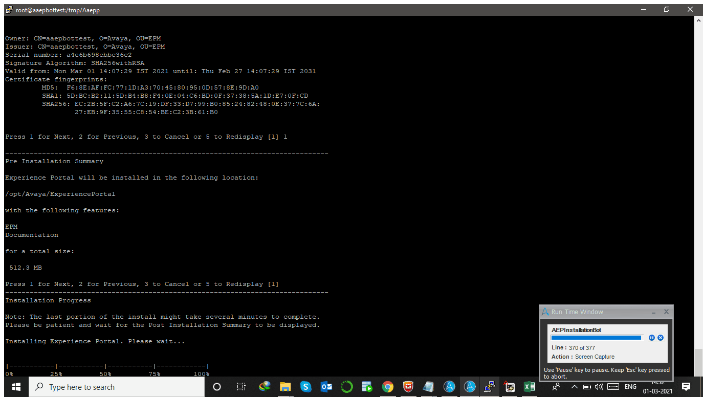 Bot installation in progress