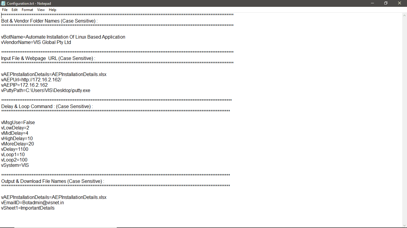 Configuration file