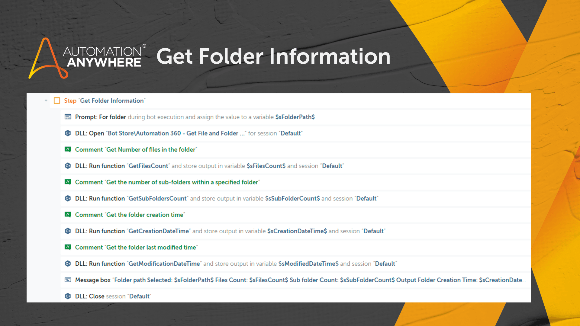 Get folder information