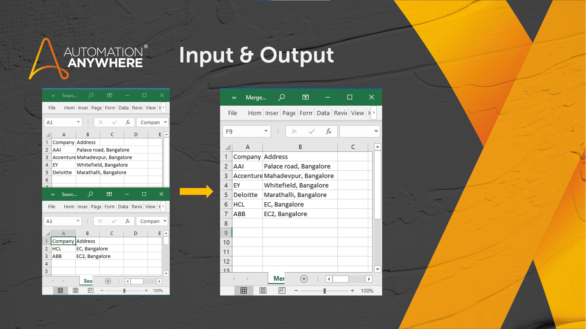 Input and Output CSV Files sample