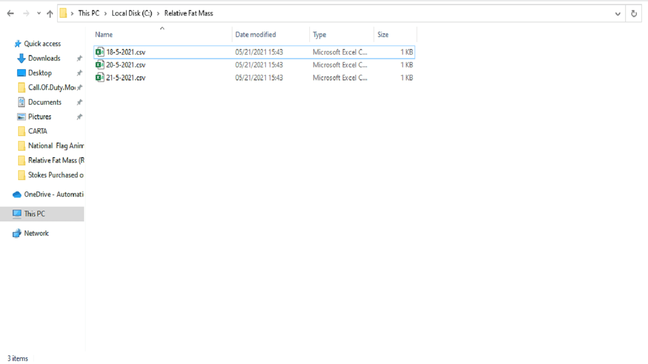 Output CSV files into the folder.