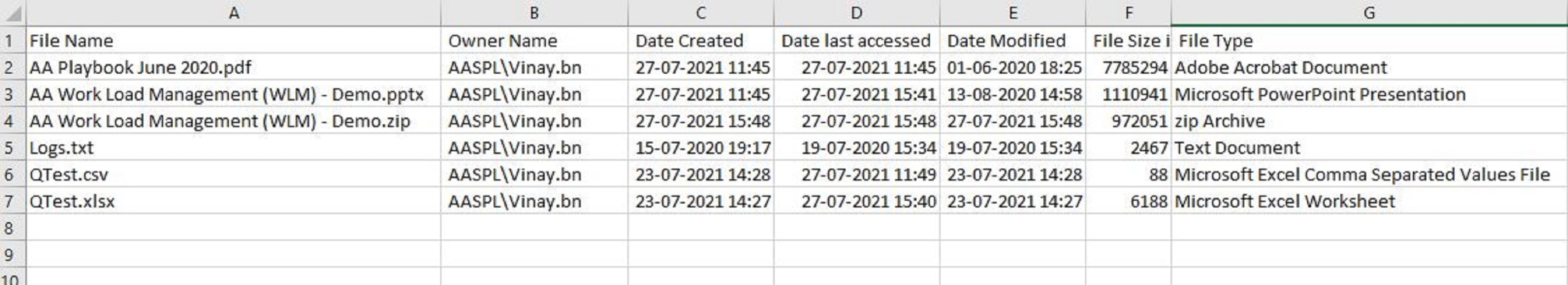 Output file view