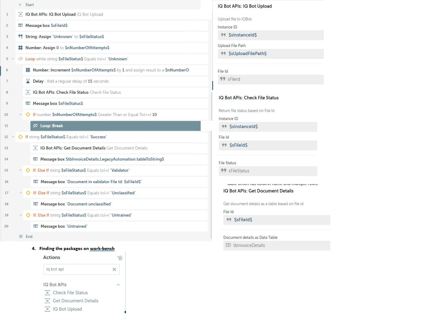 Upload and Download action