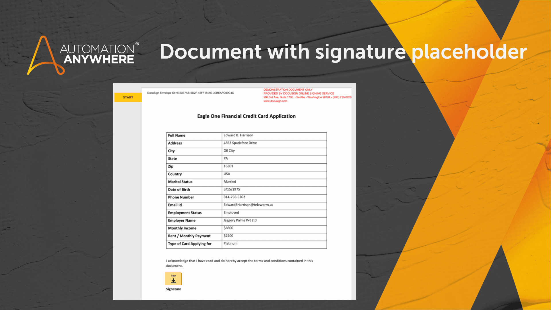 Document with DocuSign signature placeholder