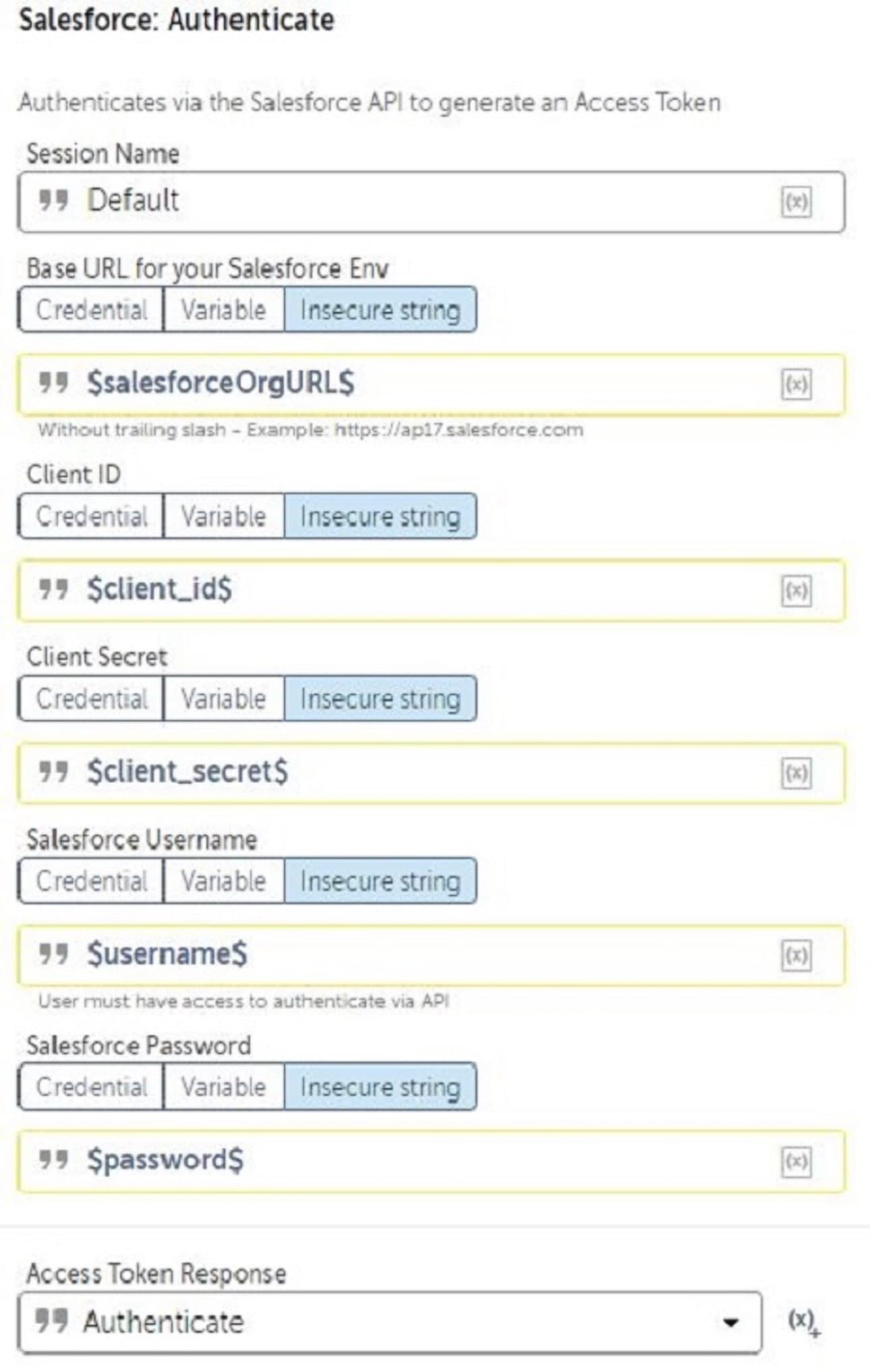 Salesforce Authentication Step