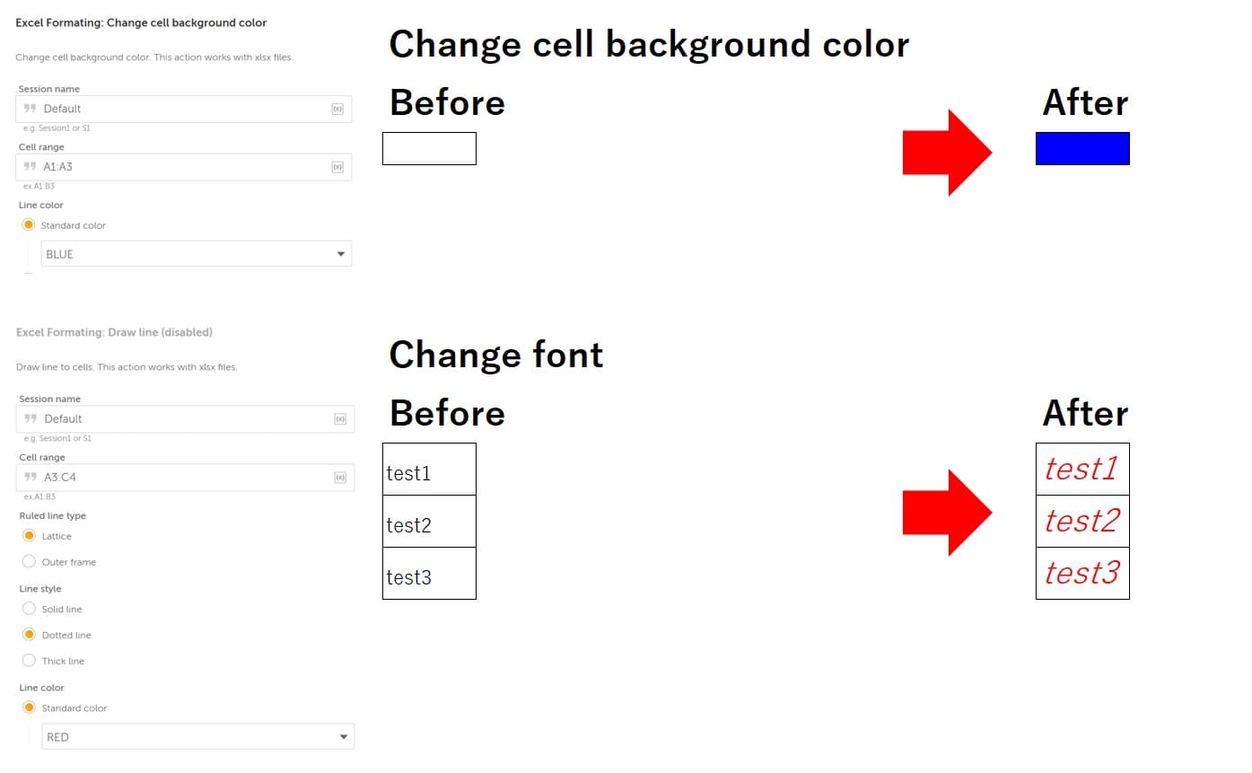 Change cell background color and Change font