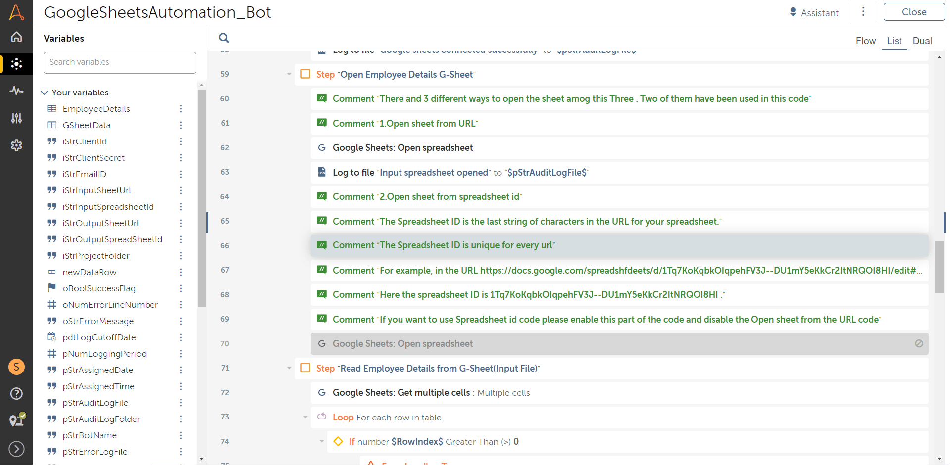 Google Sheet Operation