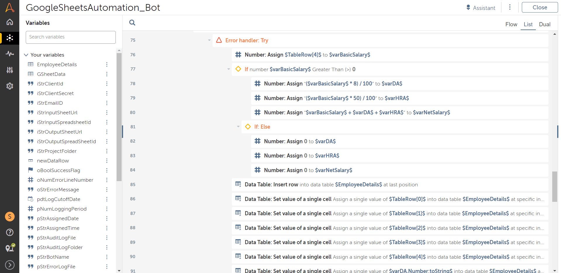 Actions on Google Sheet