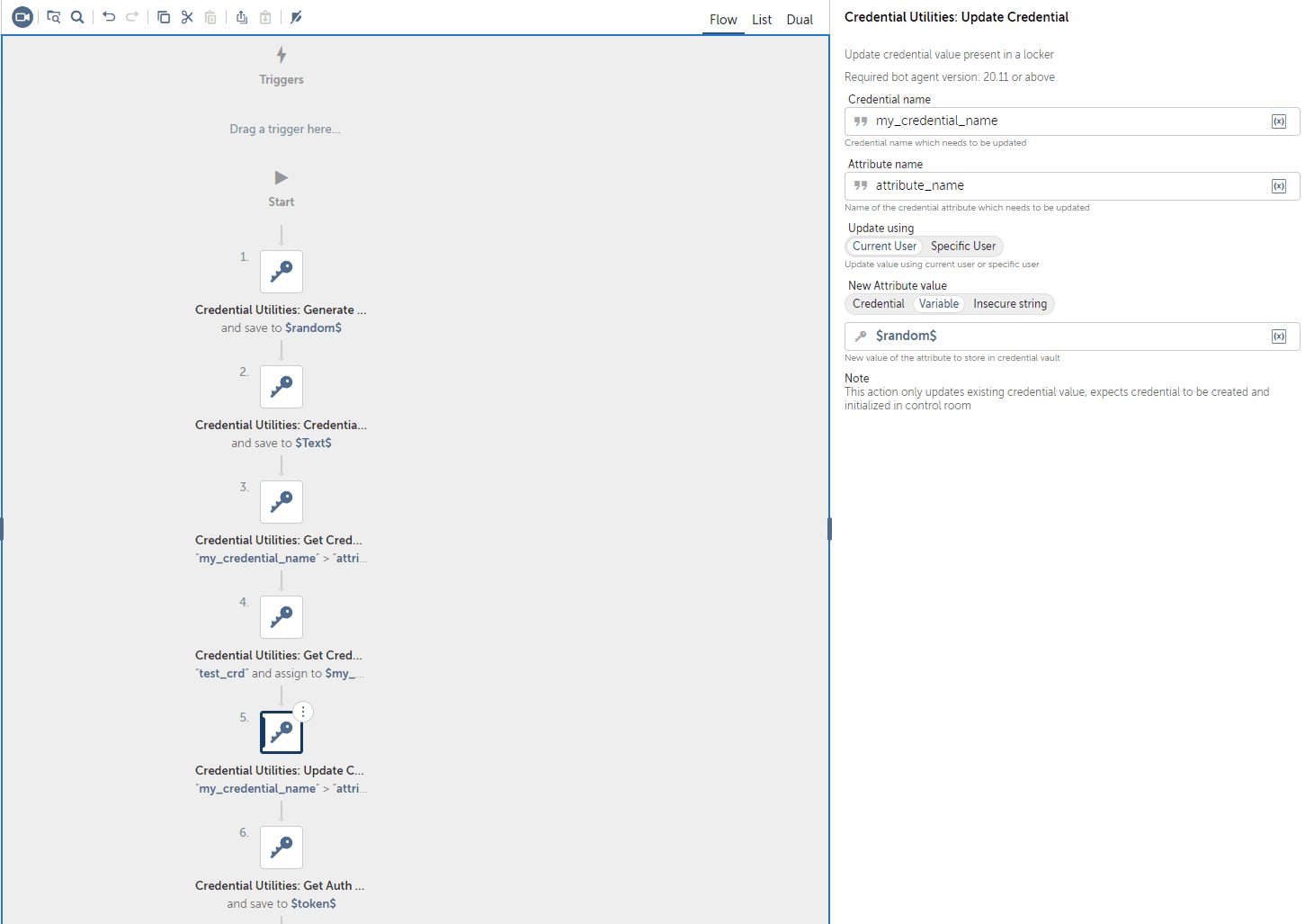 Update credential value in locker