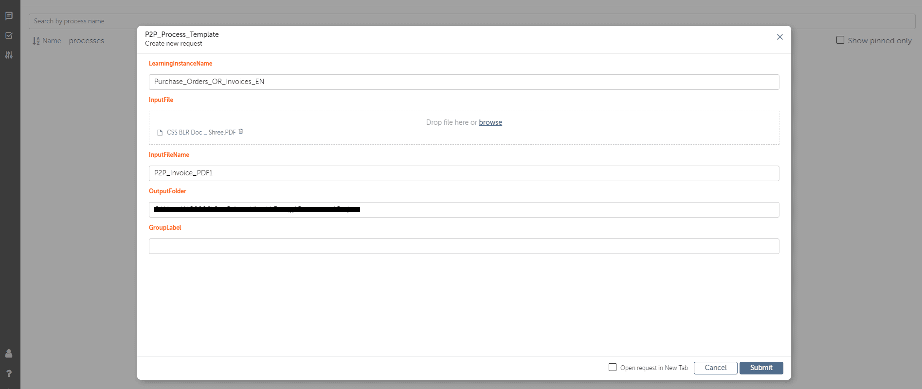 User Input Form