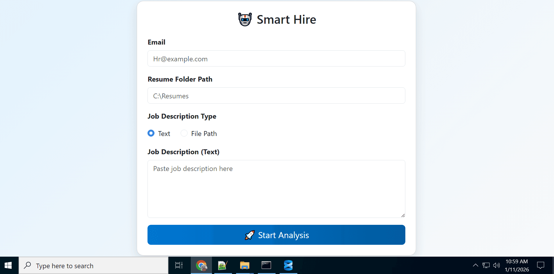 HR request submission form Automation start point