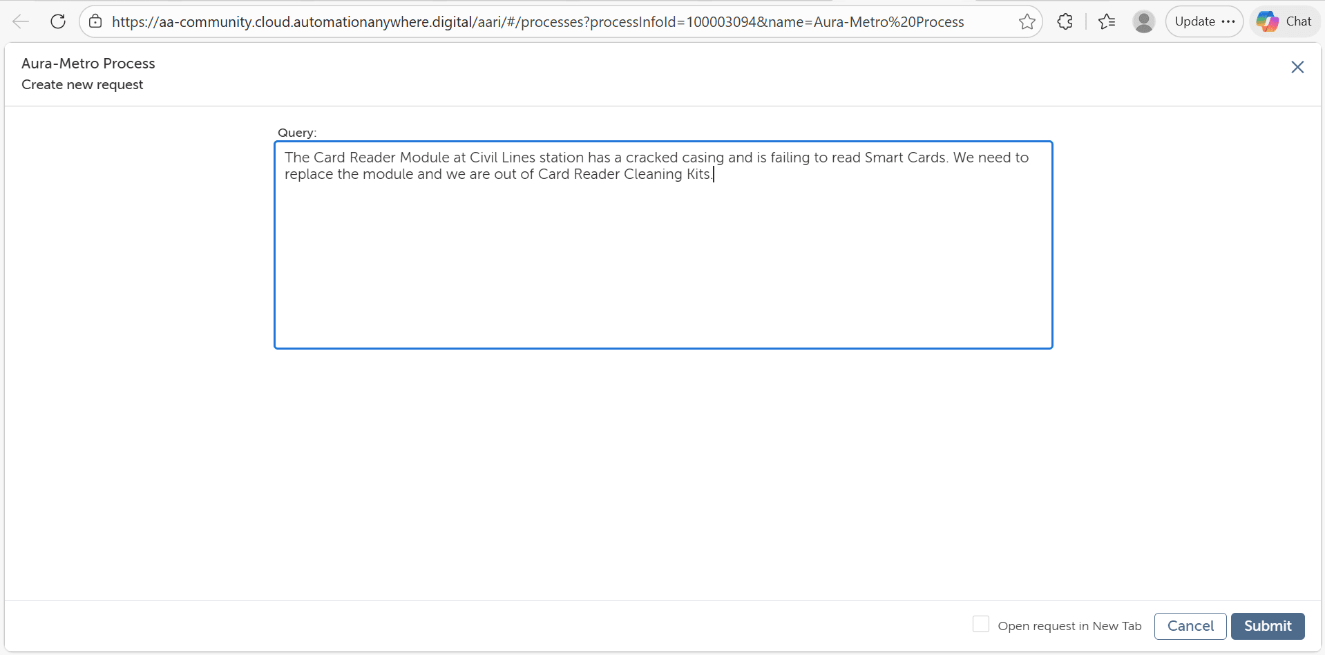 Sample Input Query