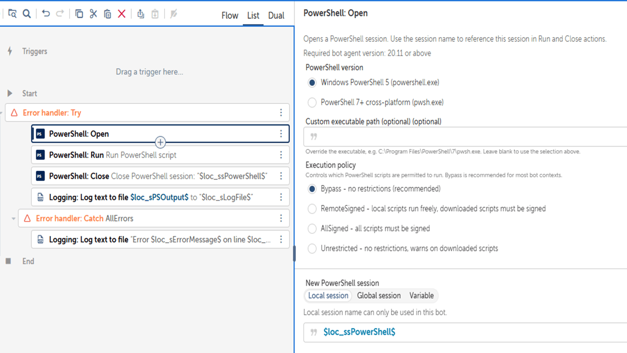 PowerShell: Open